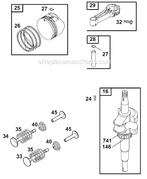 Page B Diagram and Parts List for 12D800SERIES  Briggs and Stratton Engine